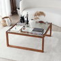 Hanah Home Mesa de Centro Via de Cristal Templado y Madera